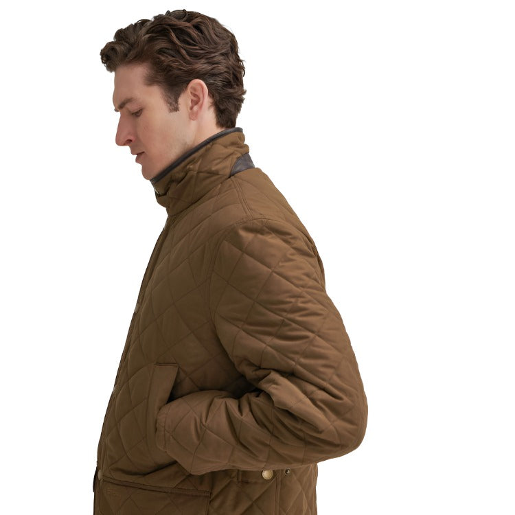 Barbour Lydford Tattersall Quilted Jacket - Dark Sand