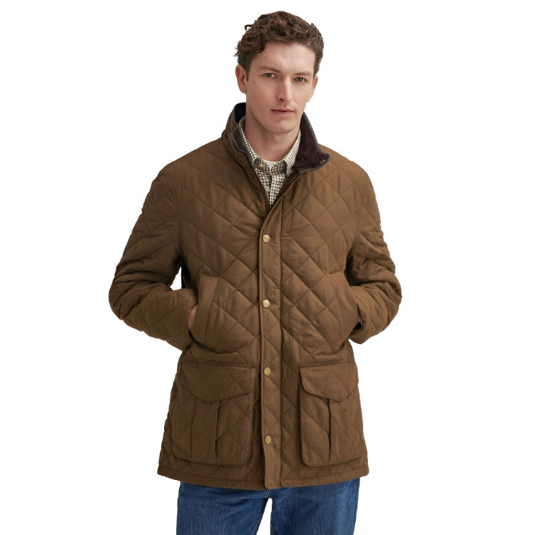 Barbour Lydford Tattersall Quilted Jacket - Dark Sand