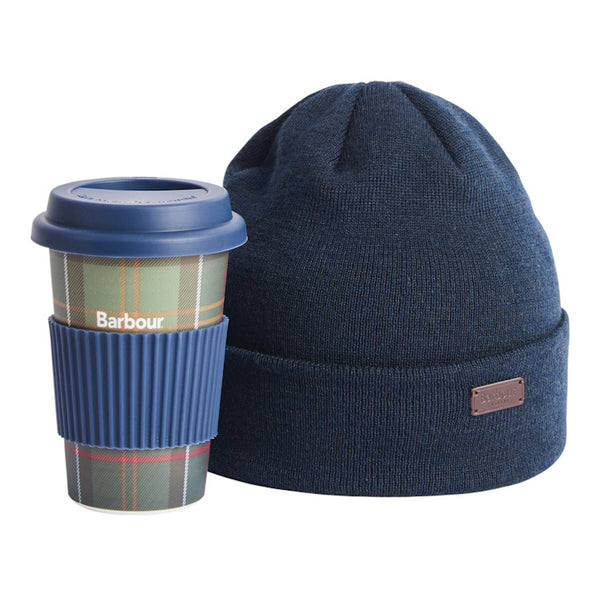 Barbour Travel Mug Gift Set - Navy/Classic Tartan