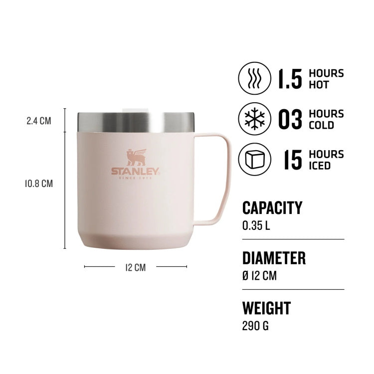 Stanley Stay-Hot Camp Mug - 0.35L - Rose Quartz