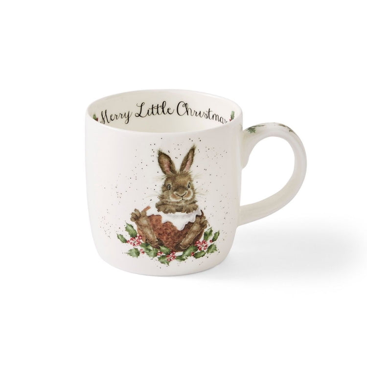 Royal Worcester Wrendale Fine Bone China Christmas Mug - Merry Little Christmas Rabbit