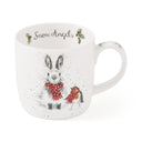 Royal Worcester Wrendale Fine Bone China Christmas Mug - Snow Angels Rabbit and Robin