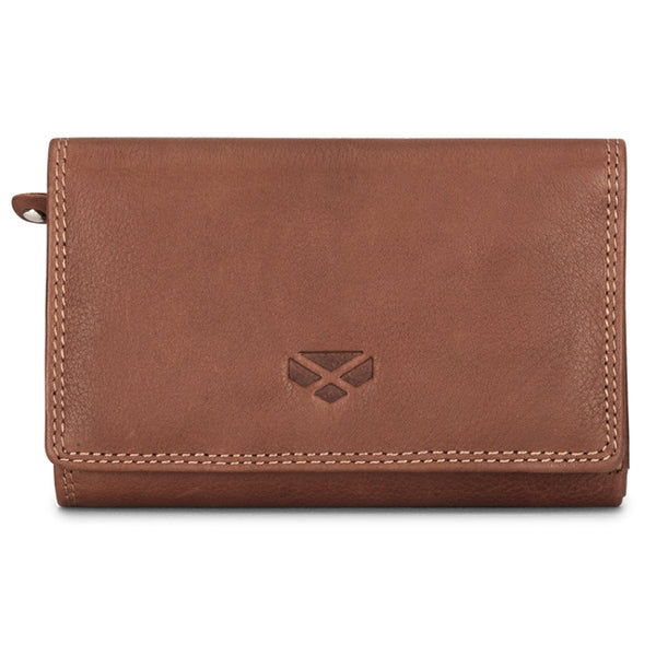 Hoggs of Fife Ladies Monarch Leather Bi Fold Purse - Hazelnut