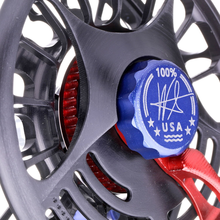 Seigler Saltwater Fly Reel - Black/Red/Blue