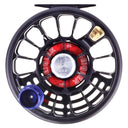 Seigler Saltwater Fly Reel - Black/Red/Blue