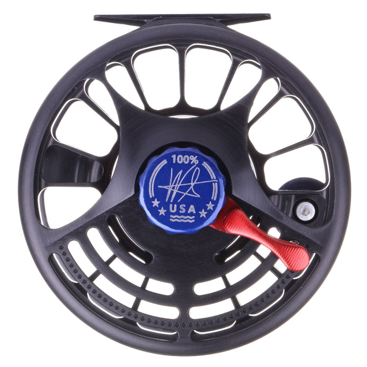 Seigler Saltwater Fly Reel - Black/Red/Blue