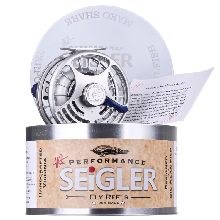 Seigler Saltwater Fly Reel - Silver/Blue