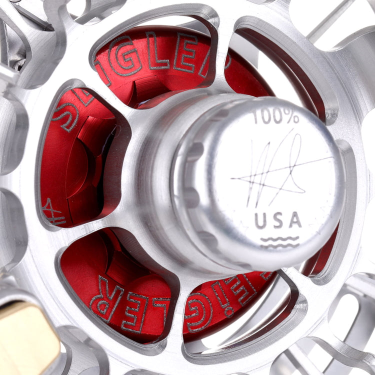 Seigler Saltwater Fly Reel - Silver/Red/Blue