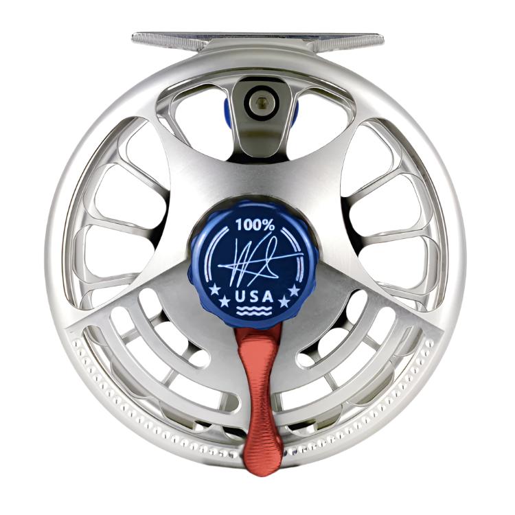 Seigler Saltwater Fly Reel - Silver/Red/Blue