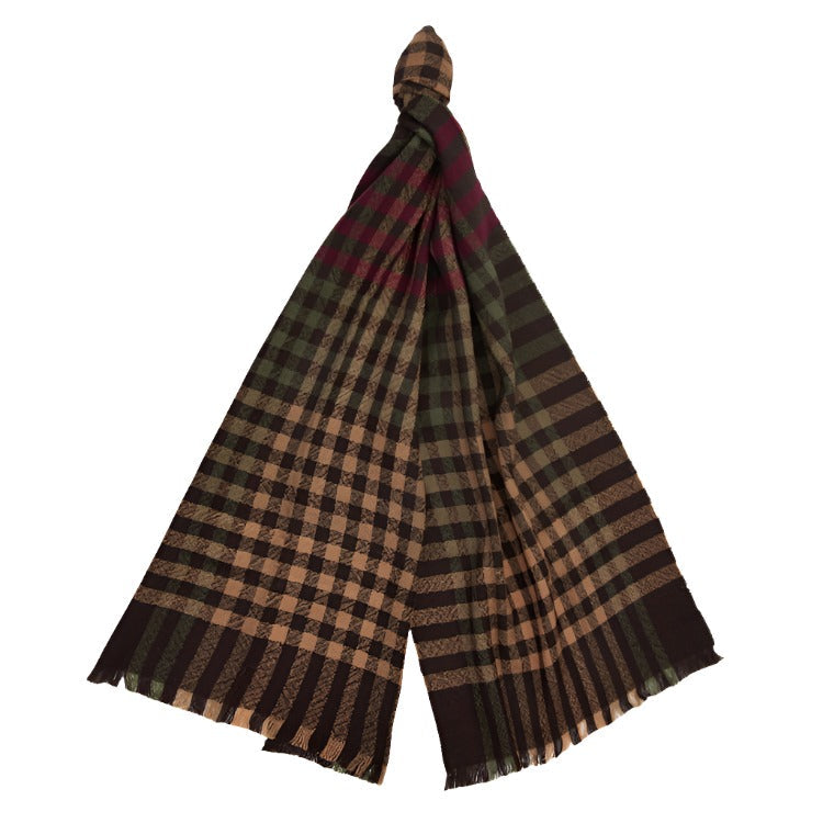 Barbour Ashton Scarf - Army Green/Port