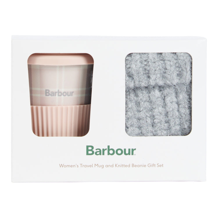 Barbour Ladies Travel Mug and Beanie Gift Set