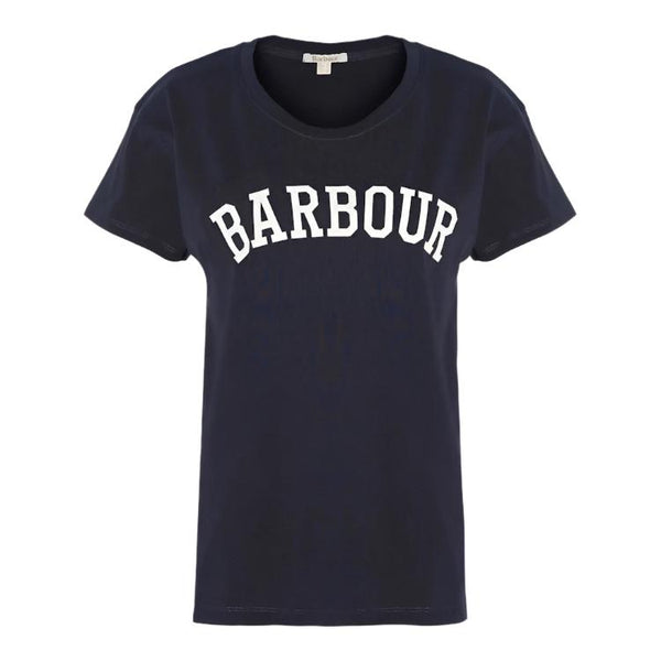 Barbour Ladies Northumberland Classic T-Shirt - Navy/White