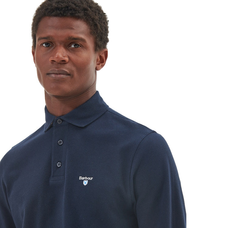 Barbour Firbank Long Sleeved Polo Shirt - Navy