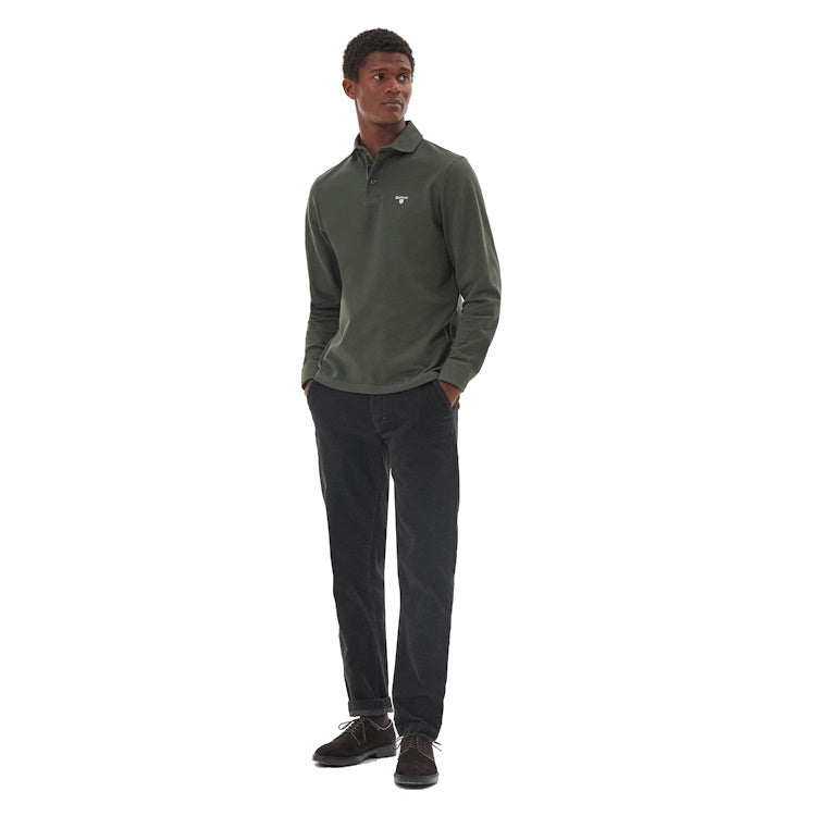 Barbour Firbank Long Sleeved Polo Shirt - Olive