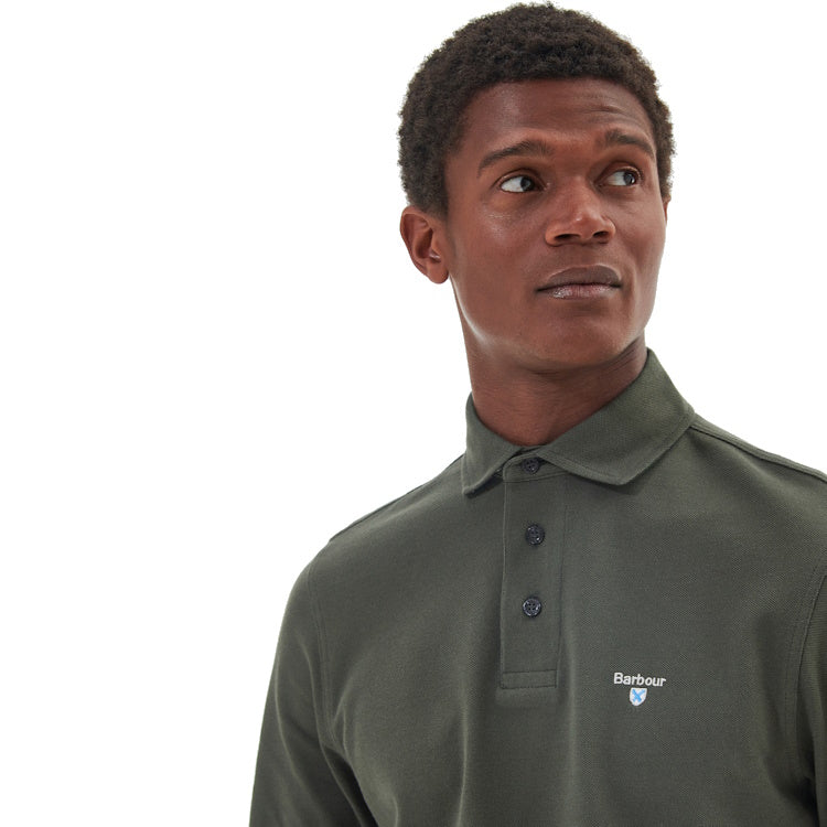 Barbour Firbank Long Sleeved Polo Shirt - Olive