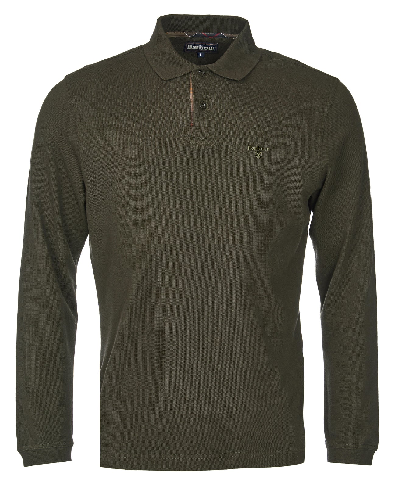 Barbour Essential Long Sleeved Sports Polo Shirt - Forest - John Norris