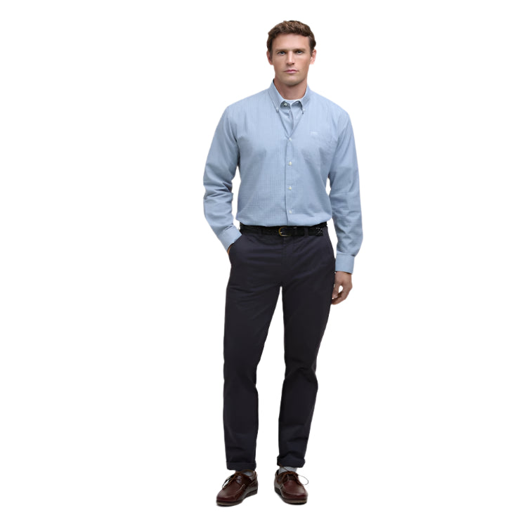 Barbour Finwell Gingham Tailored Fit Shirt - Sky