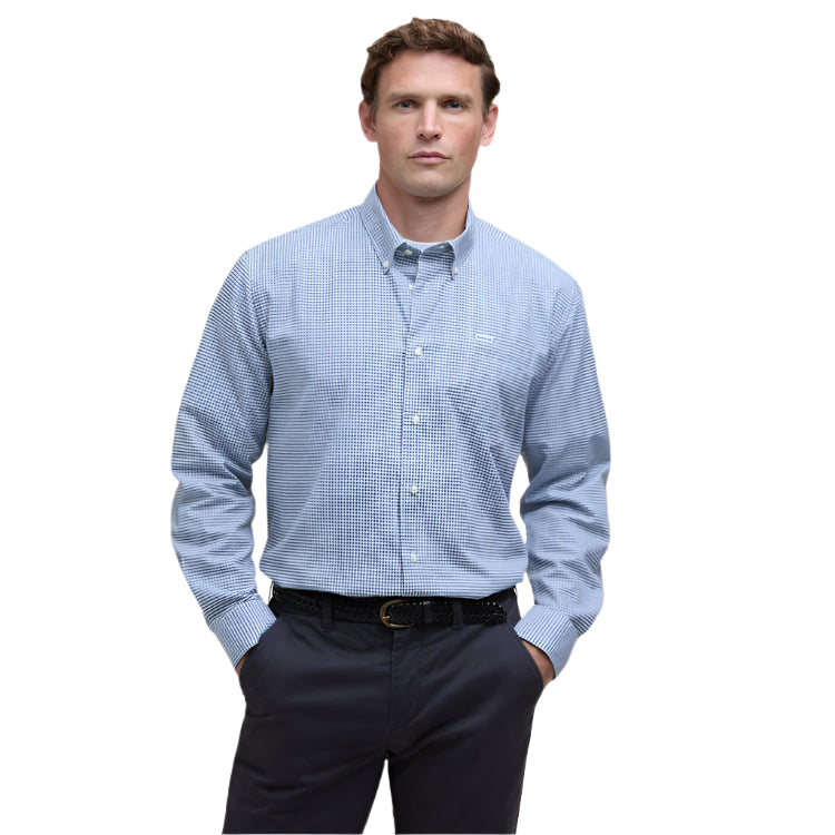 Barbour Finwell Gingham Tailored Fit Shirt - Sky