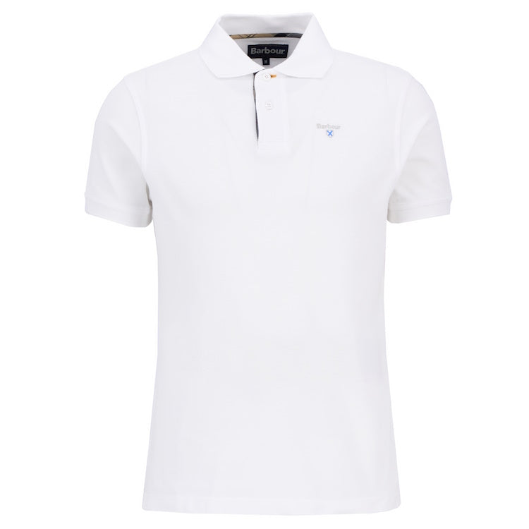 Barbour Tartan Pique Polo Shirt - White/Dress