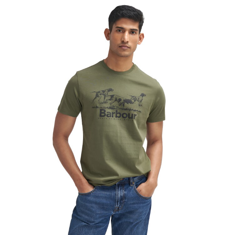 Barbour Field Dog Graphic T-Shirt - Mid Olive