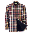 Hoggs Of Fife Arran Microfleece Lined 100% Cotton Shirt - Wine/Olive Check