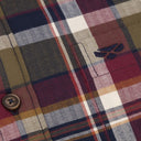 Hoggs Of Fife Arran Microfleece Lined 100% Cotton Shirt - Wine/Olive Check