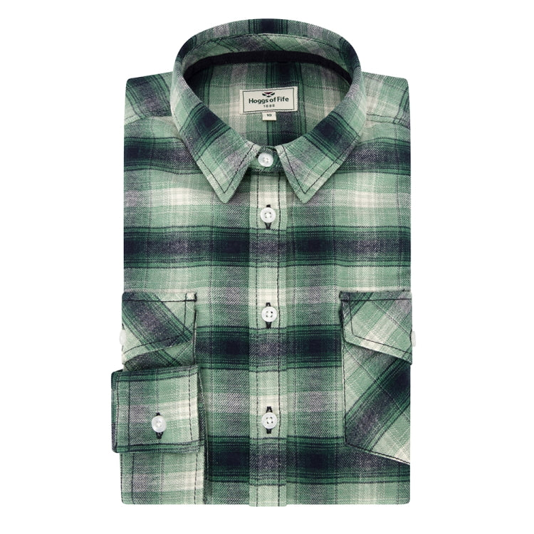 Hoggs of Fife Ladies Isla Flannel Check Shirt - Green