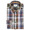 Hoggs of Fife Luthrie LS Plaid Shirt - Navy Check