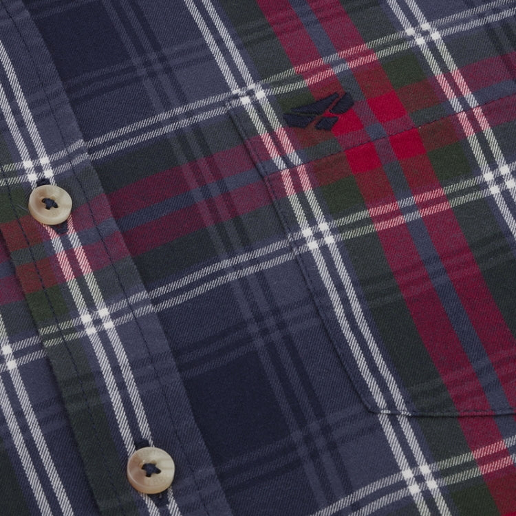 Hoggs Of Fife Taransay Plaid Twill Shirt - Navy/Green/Wine