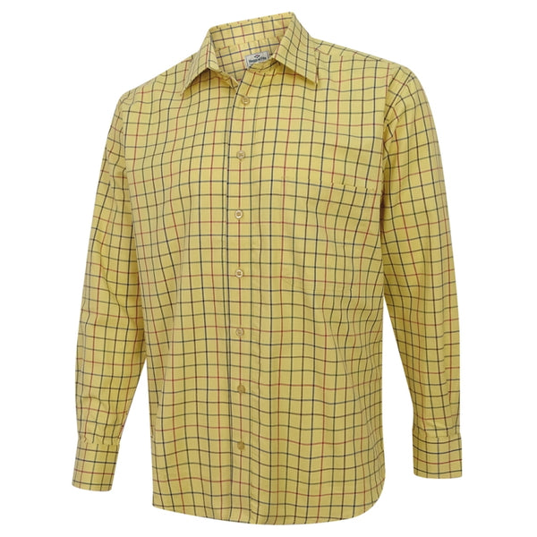 Hoggs Of Fife Governor Premier Tattersall Shirt - Gold Check