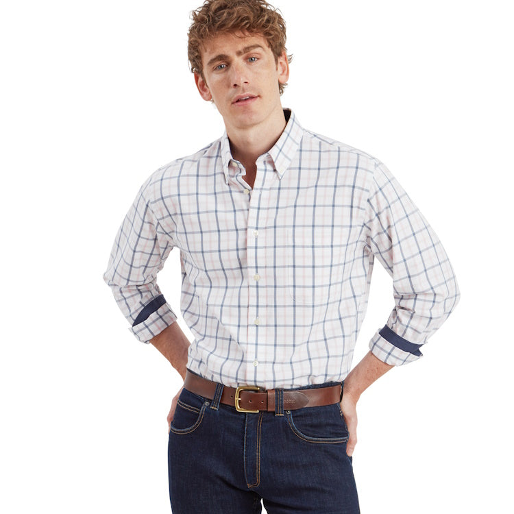 Schoffel Brancaster Shirt - Stone Blue Check