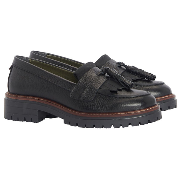 Barbour Ladies Dolores Tassel Trim Loafer - Black