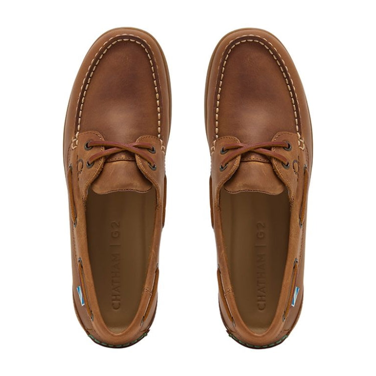 Chatham Deck Buton G2 Premium Leather Boat Shoes - Walnut