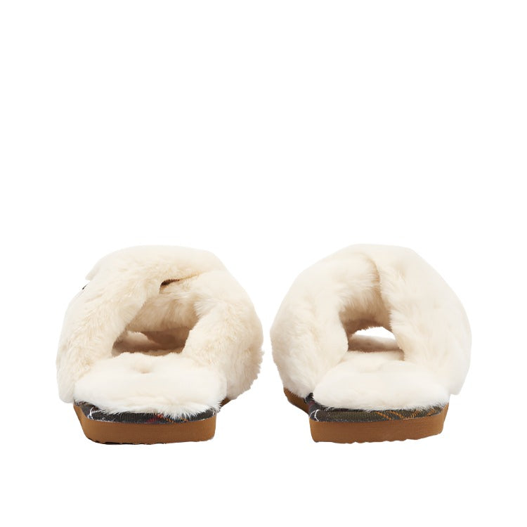 Barbour Ladies Eliza Cross-Over Slipper - Ivory