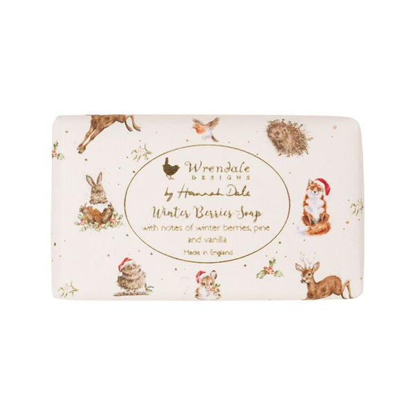 Wrendale Designs Christmas Soap Bar - Winter Berries Country Animal