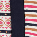 Barbour Ladies Claudia Fairisle Sock Gift Set - Navy/Pink Mix