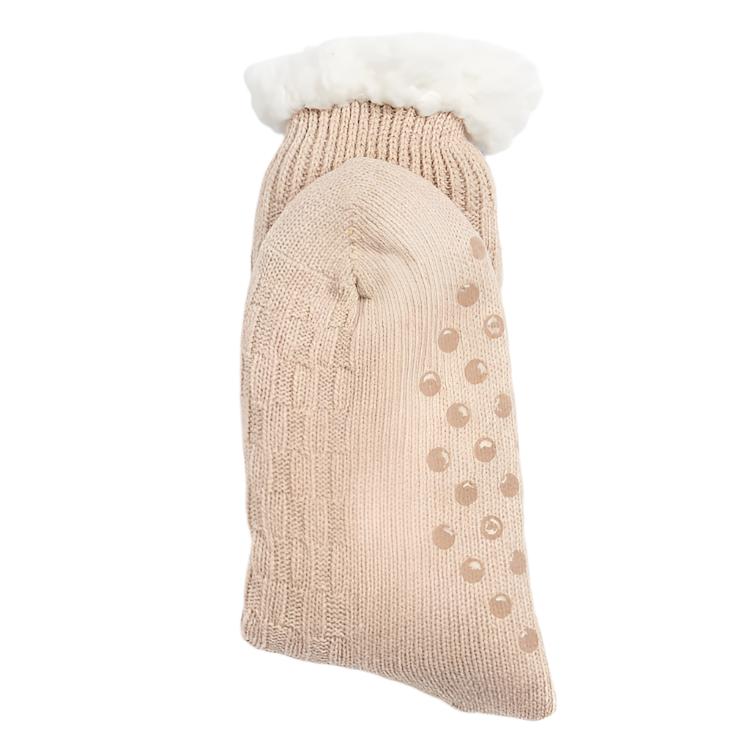 Barbour Ladies Cable Knit Lounge Socks - Oatmeal