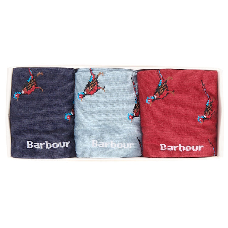 Barbour Pheasant Socks Gift Box - Blue Granite