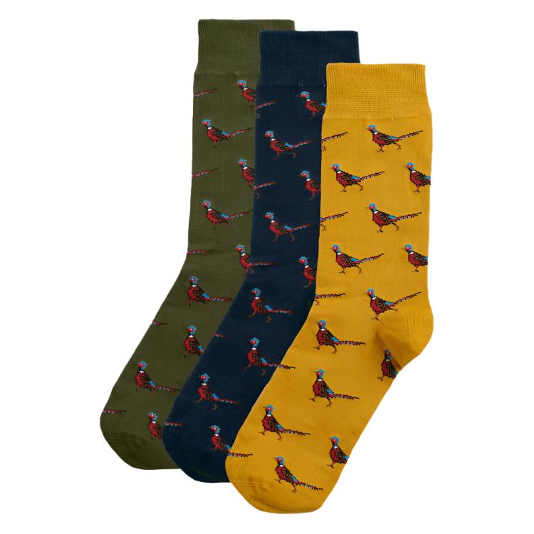 Barbour Pheasant Socks Gift Box - Forest Mist