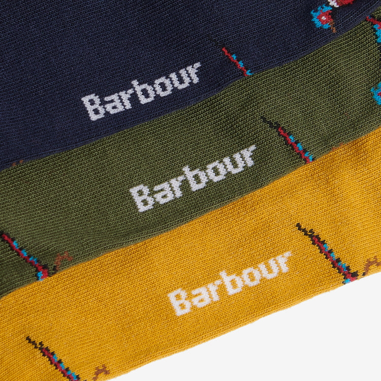 Barbour Pheasant Socks Gift Box - Forest Mist