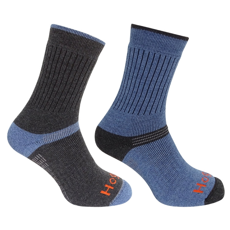 Hoggs of Fife Tech-Active Socks (Twin Pack) - Charcoal/Denim