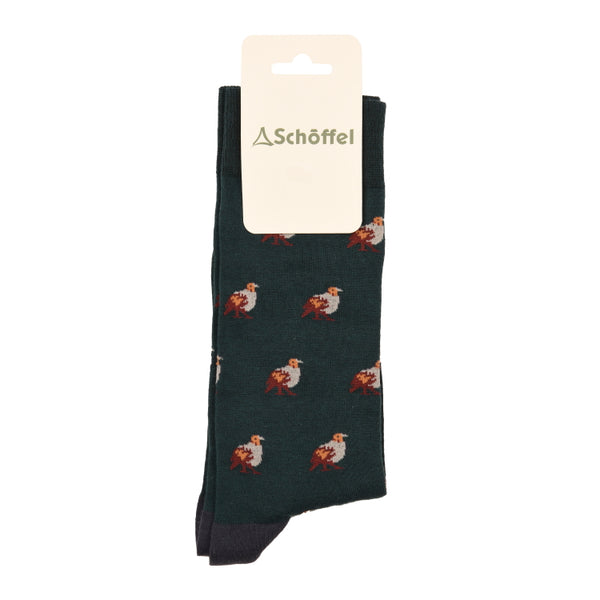 Schoffel Single Cotton Socks - Dark Teal Partridge