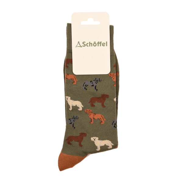 Schoffel Single Cotton Socks - Olive Labrador