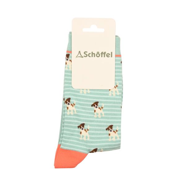 Schoffel Ladies Cotton Socks - Arctic Jack Russell