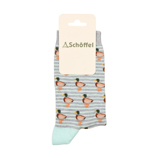 Schoffel Ladies Cotton Socks - Mint Duck