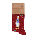 Wrendale Designs Ladies Christmas Socks - Christmas Scarves Duck