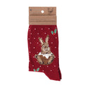 Wrendale Designs Ladies Christmas Socks - Little Pudding Rabbit