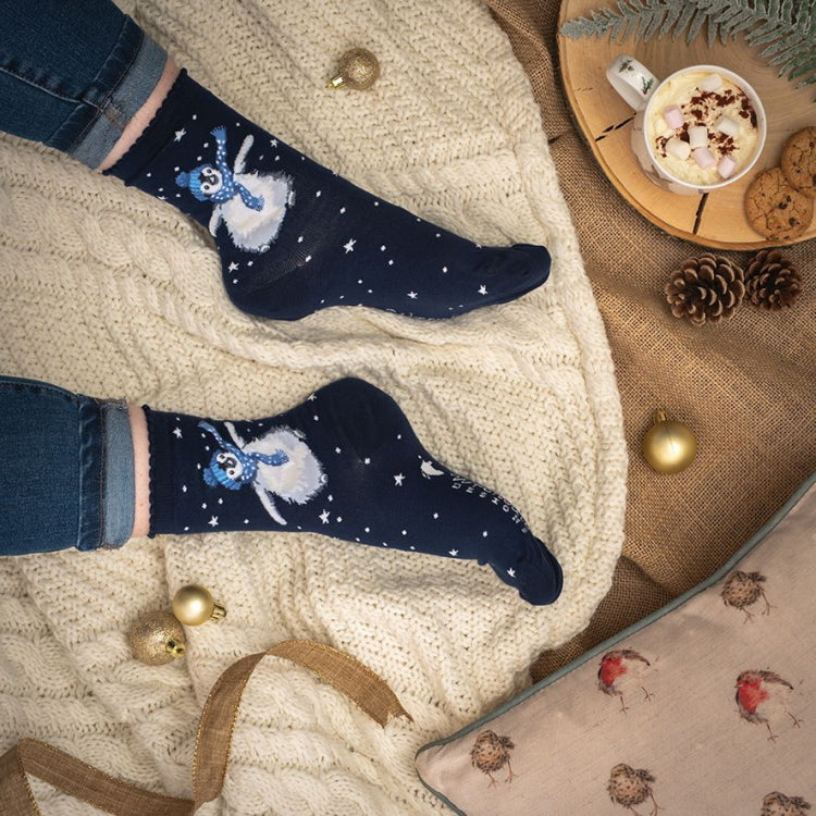 Wrendale Designs Ladies Christmas Socks - Winter Wonderland Penguin