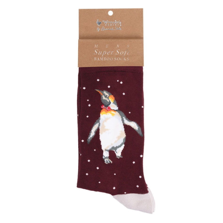 Wrendale Designs Mens Christmas King Penguin Socks