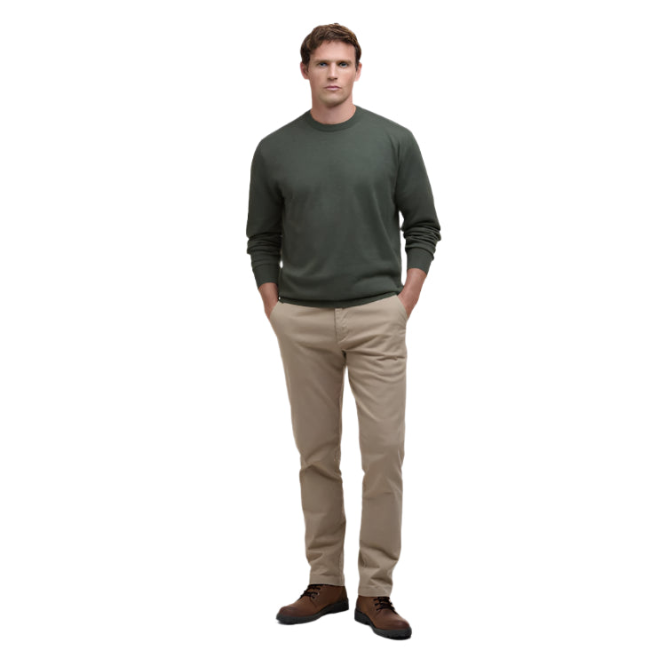 Barbour Bayfield Knitted Crew Jumper - Mid Olive